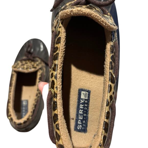Sperry Top Sider Women's Leopard Print Rubber Duck Boot Shoes 9773334 Size 9 - Picture 4 of 8